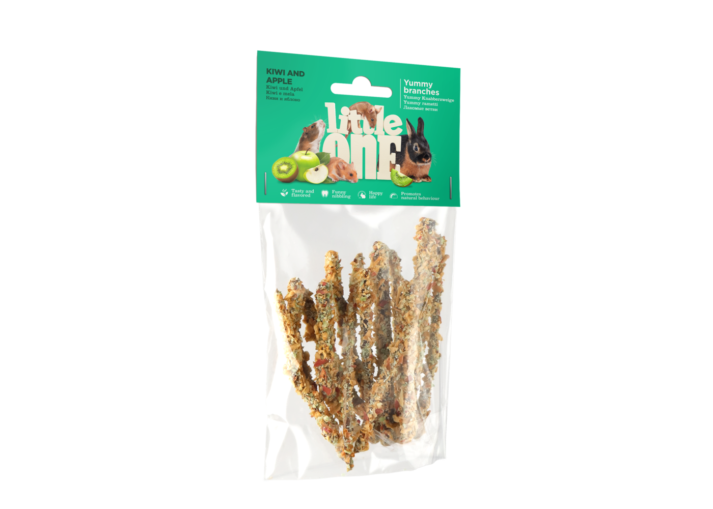 Little One Yummy legno da rosicchiare con kiwi e mela, 35 g