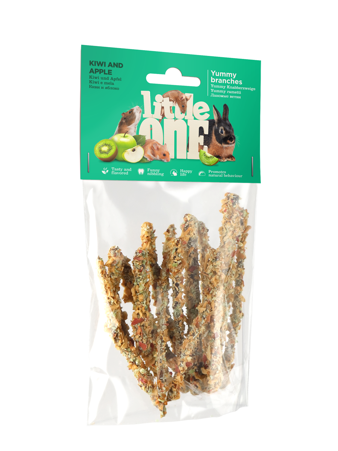 Little One Yummy legno da rosicchiare con kiwi e mela, 35 g