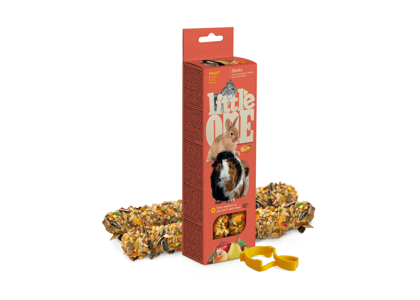 Little One  stecche da sgranocchiare per cavie, conigli e cincillà con frutta, 2x60 g
