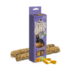 Little One Bastoncini da sgranocchiare Little One per cavie, conigli, degus e cincillà con erbe e fiori, 2Ñ...55 g