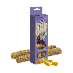Little One Bastoncini da sgranocchiare Little One per cavie, conigli, degus e cincillà con erbe e fiori, 2Ñ...55 g