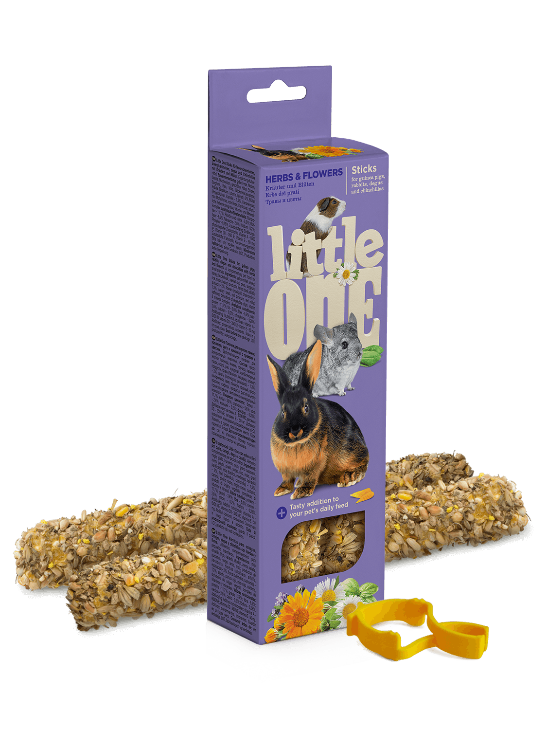Little One Bastoncini da sgranocchiare per cavie, conigli, degus e cincillà con erbe e fiori, 2Ñ...55 g