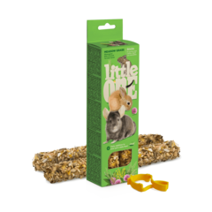 Little One Little One bastoncini per porcellini d'India, conigli, degus e cincillà con erba di prato, 2x55 g