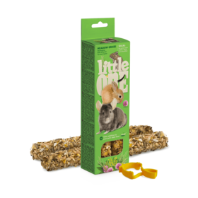 Little One Little One bastoncini per porcellini d'India, conigli, degus e cincillà con erba di prato, 2x55 g