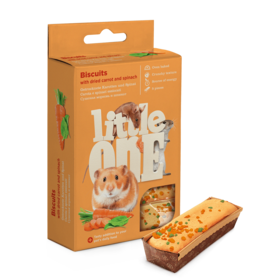 Little One Biscotti Little One con carota secca e spinaci per piccoli animali, 5x7 g