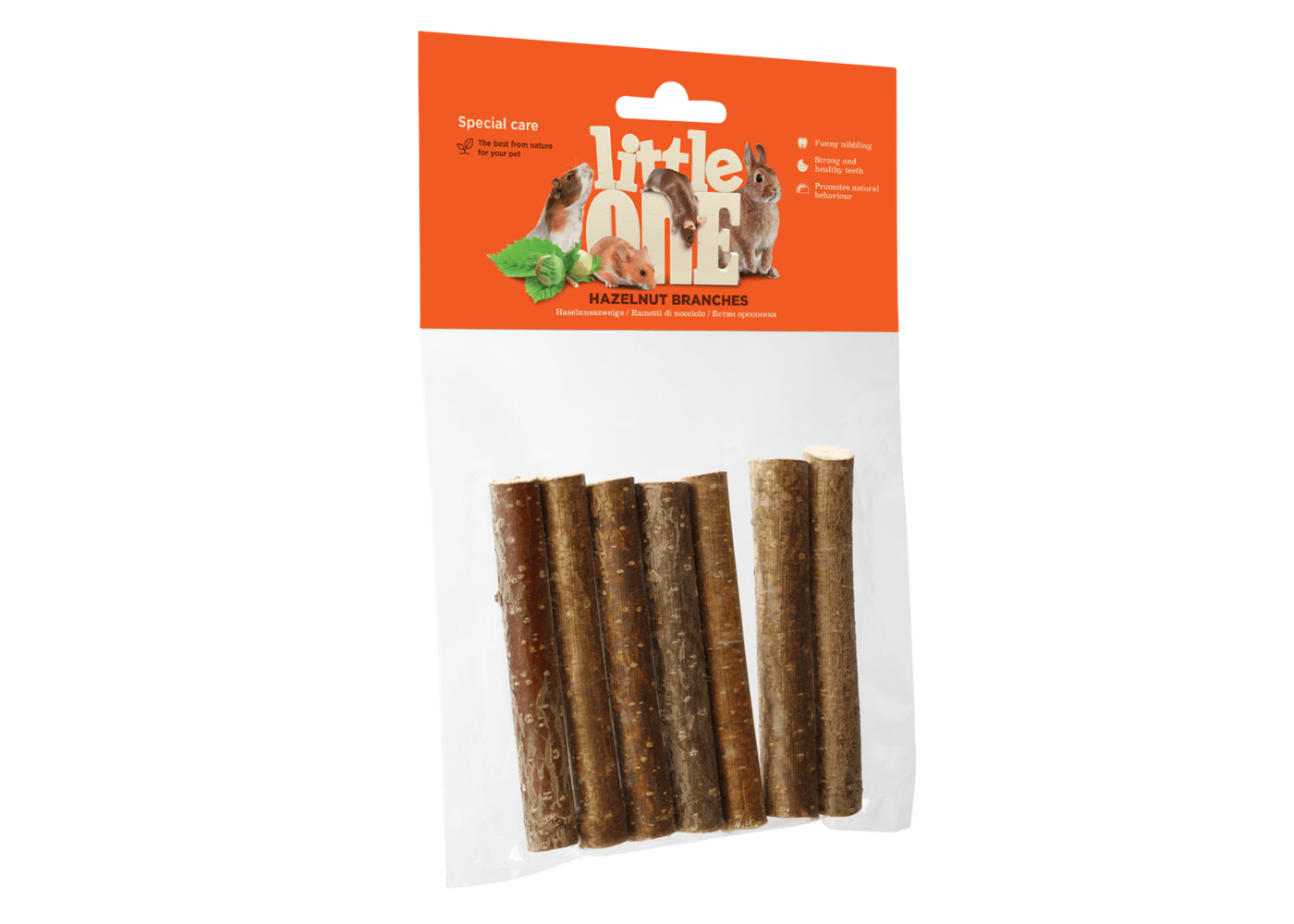 Little One Gnaw legno rami di nocciolo, 7 psc