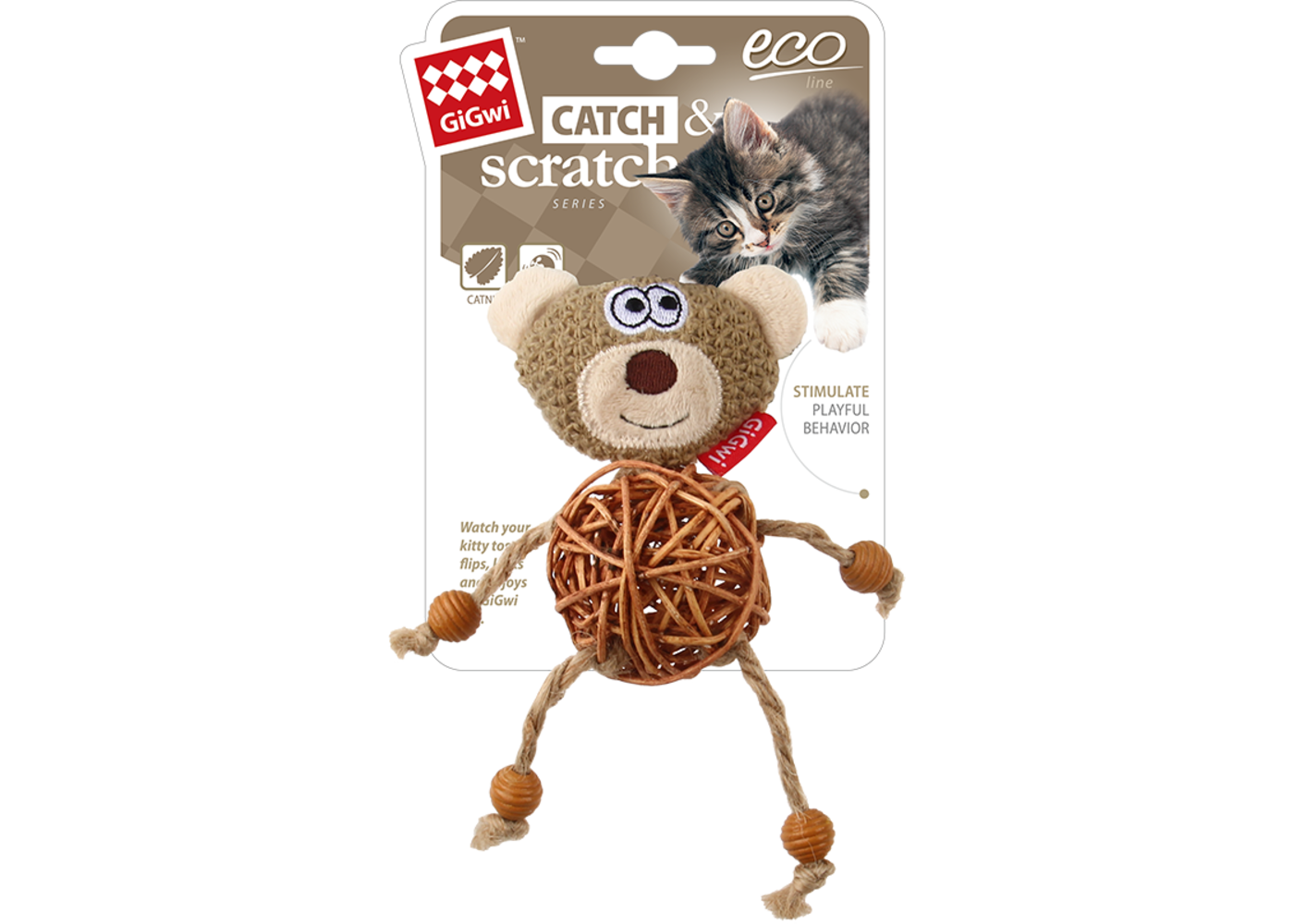 GiGwi  ECO LINE Bois avec l'ours Ã  l'herbe Ã  chat