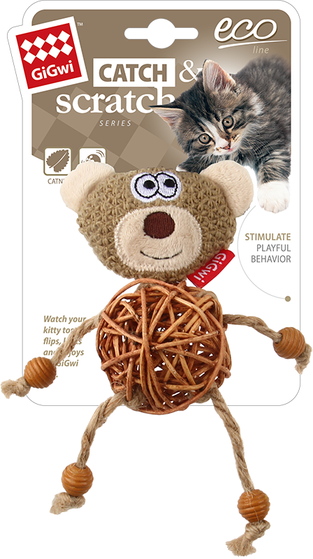 GiGwi  ECO LINE Bois avec l'ours Ã  l'herbe Ã  chat