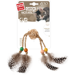 GiGwi ECO LINE Hochet de bois avec plumes