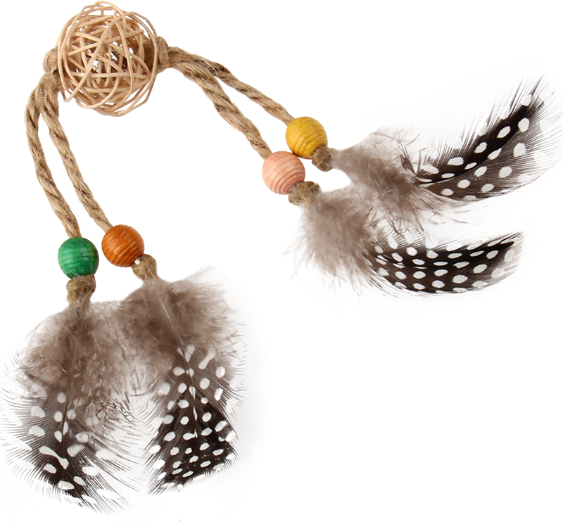 GiGwi  ECO LINE Hochet de bois avec plumes