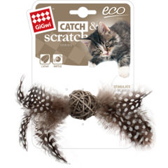 GiGwi ECO LINE Hochet de bois avec plumes