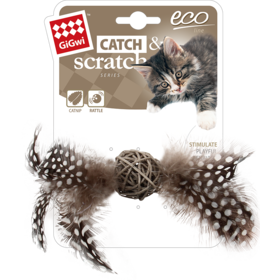 GiGwi ECO LINE Hochet de bois avec plumes
