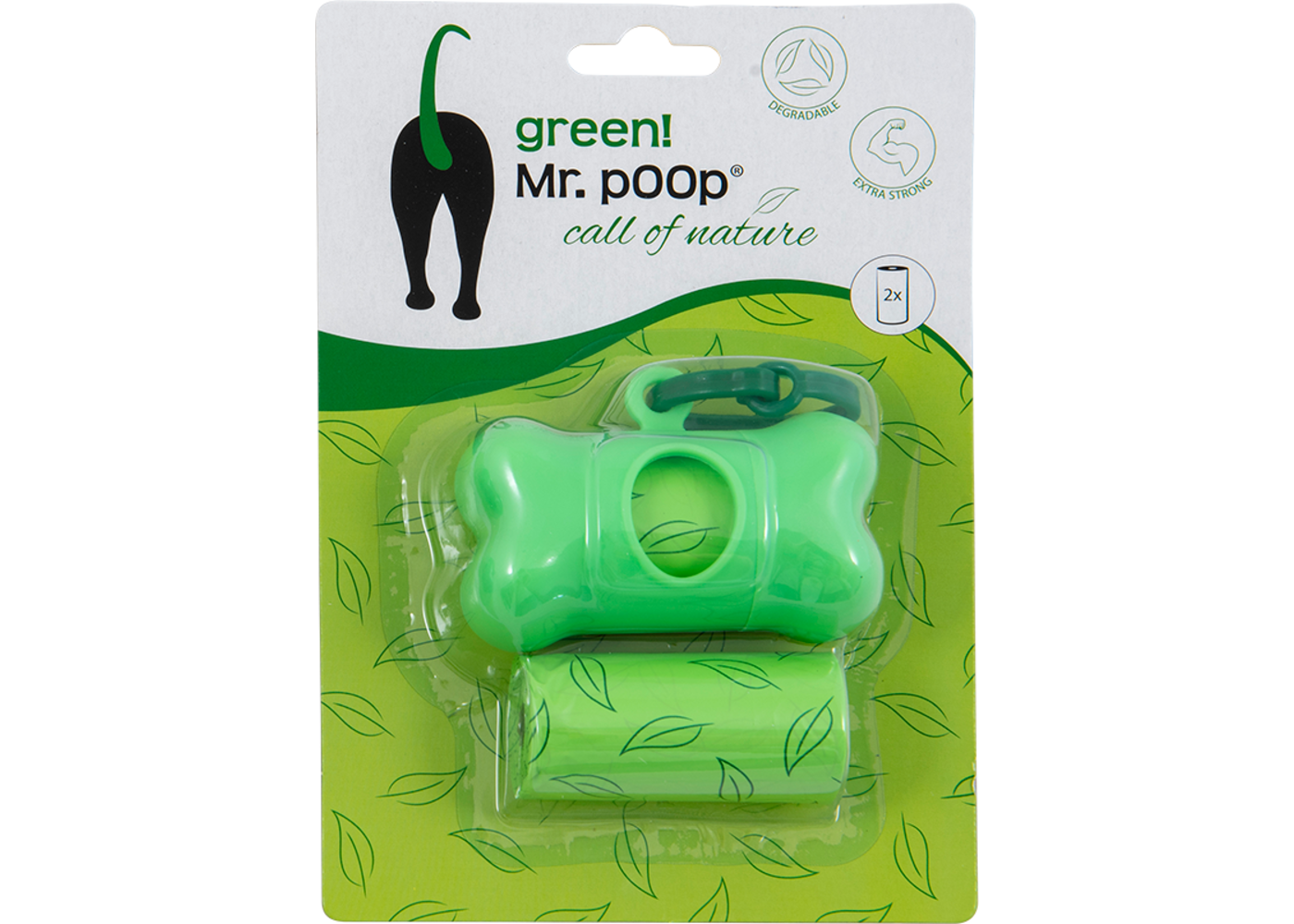 Mr. Poop  Grüner Spender+2 Rollen - grünes Muster