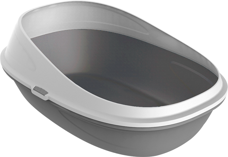 Jack & Vanilla PLASTICS Ella Comfort Vassoio per lettiere Grigio-59x39x23cm
