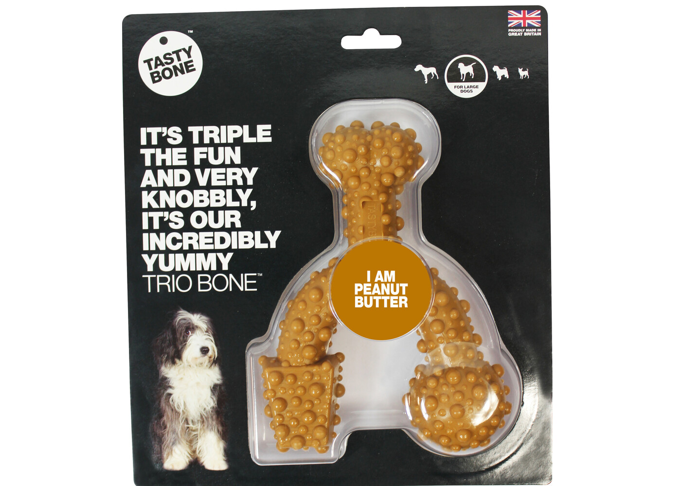 Tasty Bone Trio Bone Peanut Butter Large