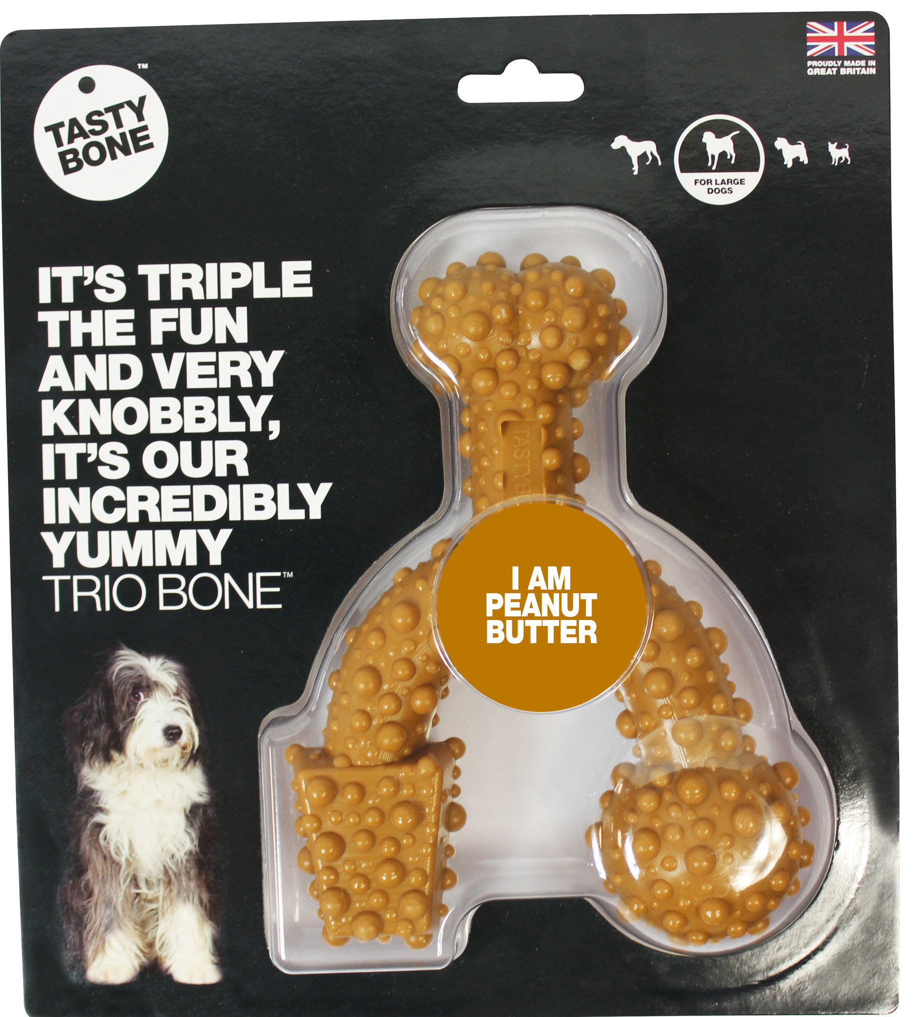 Tasty Bone Trio Bone Peanut Butter Large