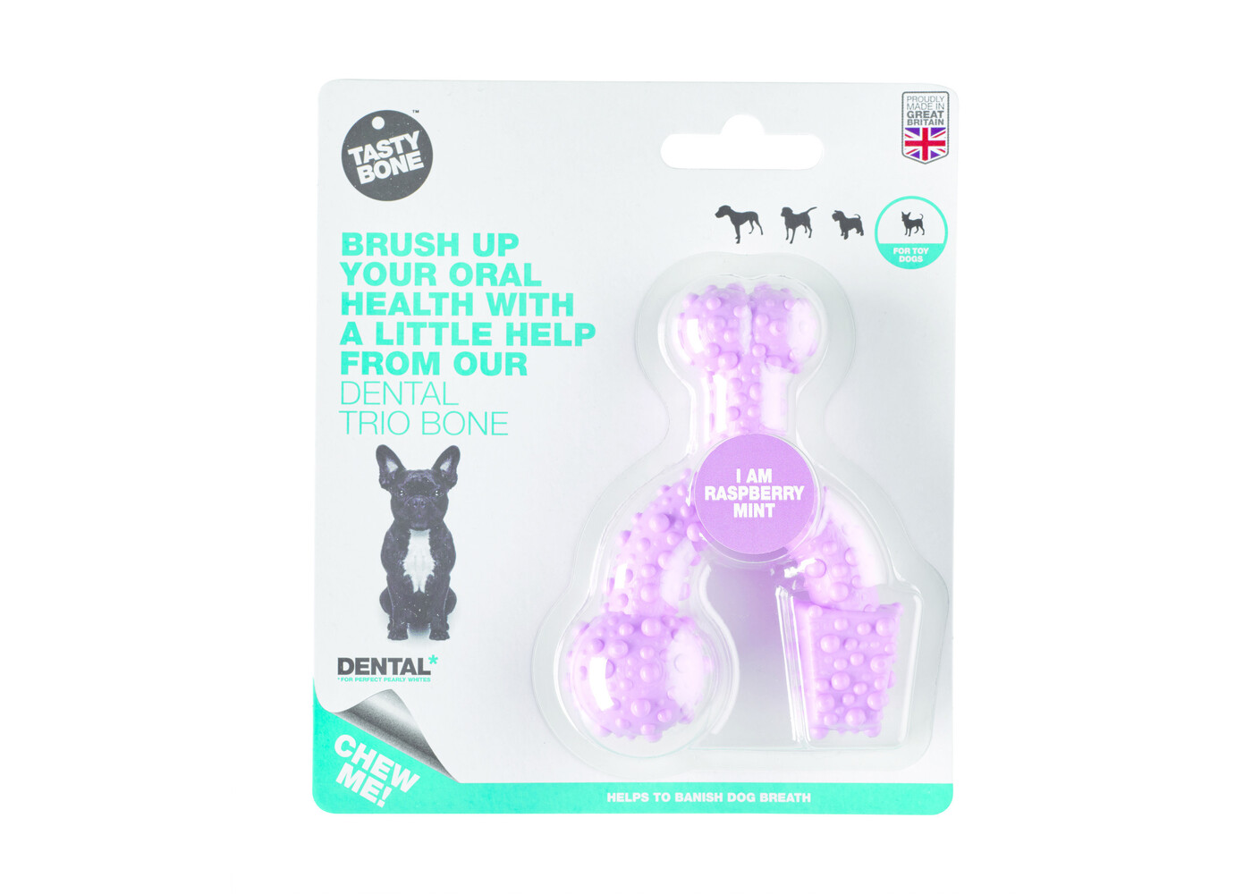 Tasty Bone Dental Bone Trio Bone Bone Giocattolo alla menta e lampone