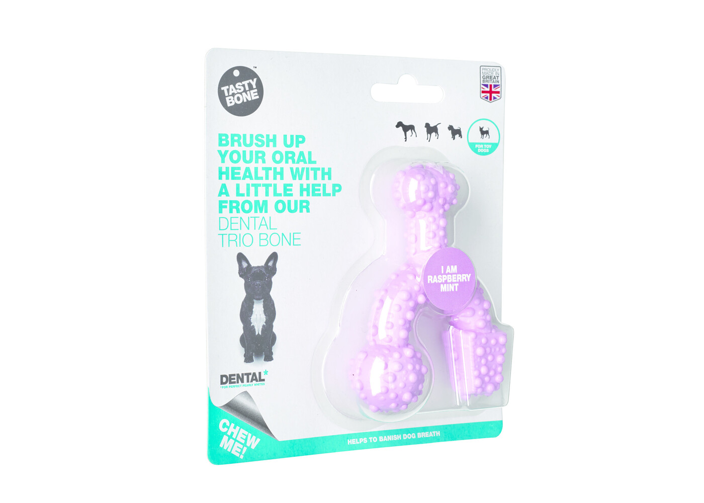 Tasty Bone Dental Bone Trio Bone Bone Giocattolo alla menta e lampone