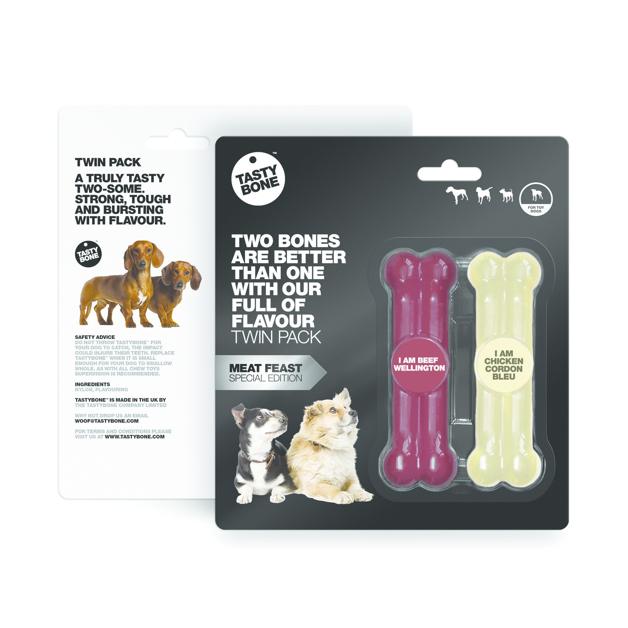 Tasty Bone Twinpack viande - boeuf Wellington et poulet Cordon Bleu Tiny