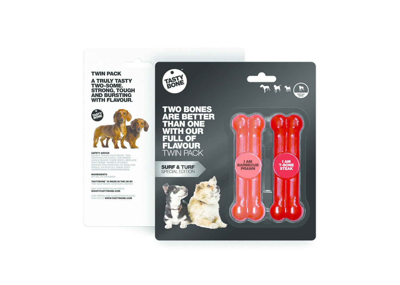 Tasty Bone Twinpack Surf & Turf - Gambero al barbecue e bistecca T-Bone
