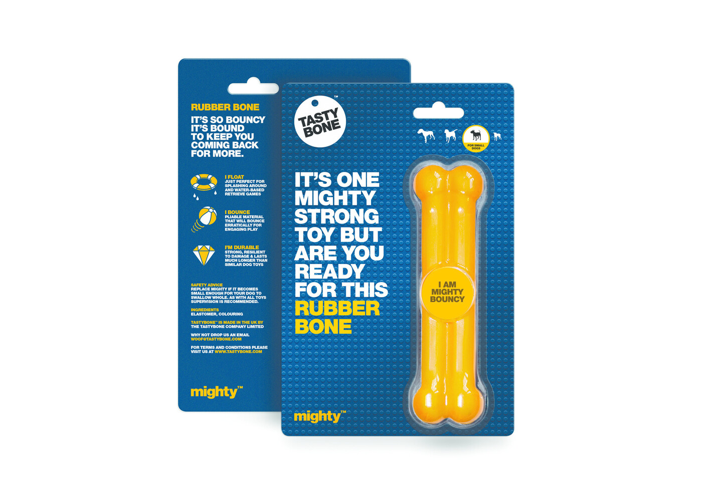 Tasty Bone Mighty Rubber Bone piccolo