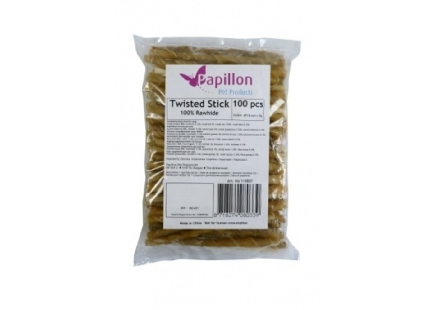 Papillon Pet Products 100 bastoncini avvolgibili naturali