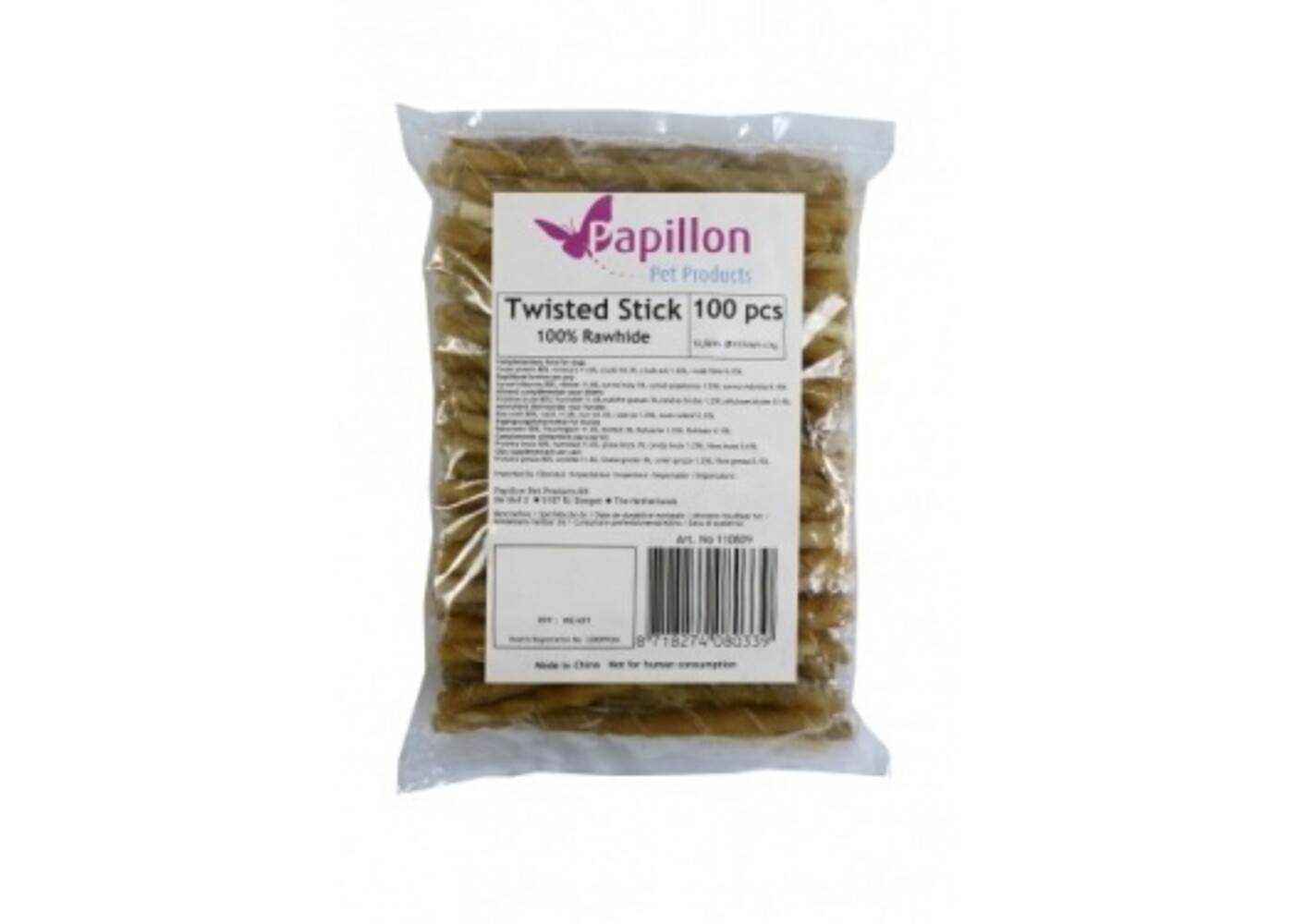 Papillon Pet Products 100 bastoncini avvolgibili naturali