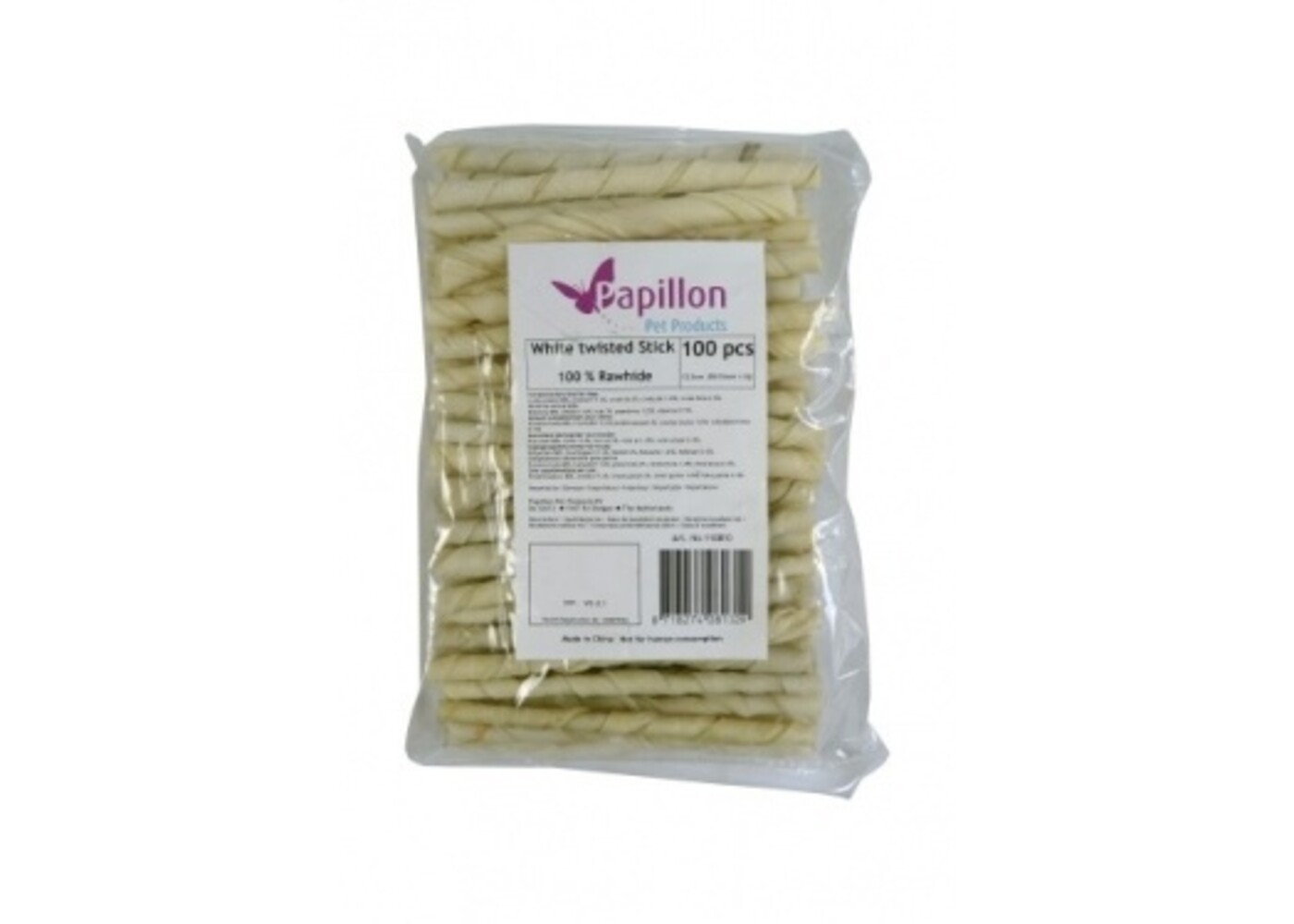 Papillon Pet Products 100 bastoncini arrotolabili bianchi