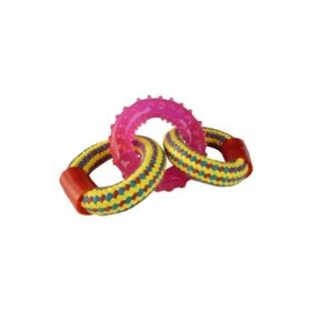 Papillon Pet Products Flostouw 2 anelli con anello in TPR 18 cm