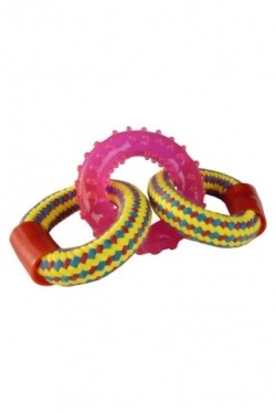 Papillon Pet Products Flostouw 2 anelli con anello in TPR 18 cm