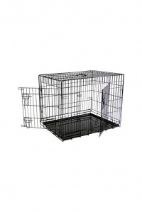 Papillon Pet Products Gabbia leggera in filo metallico a 2 porte nera