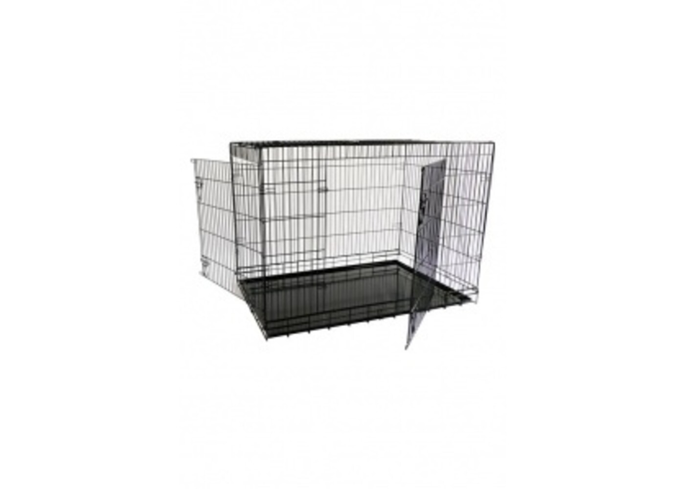 Papillon Pet Products Gabbia leggera in filo metallico a 2 porte nera