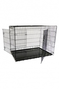 Papillon Pet Products Gabbia leggera in filo metallico a 2 porte nera