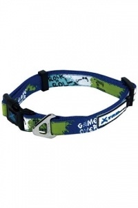 Papillon Pet Products Collare regolabile in nylon X-TRM Rock-N-Roll colore blu