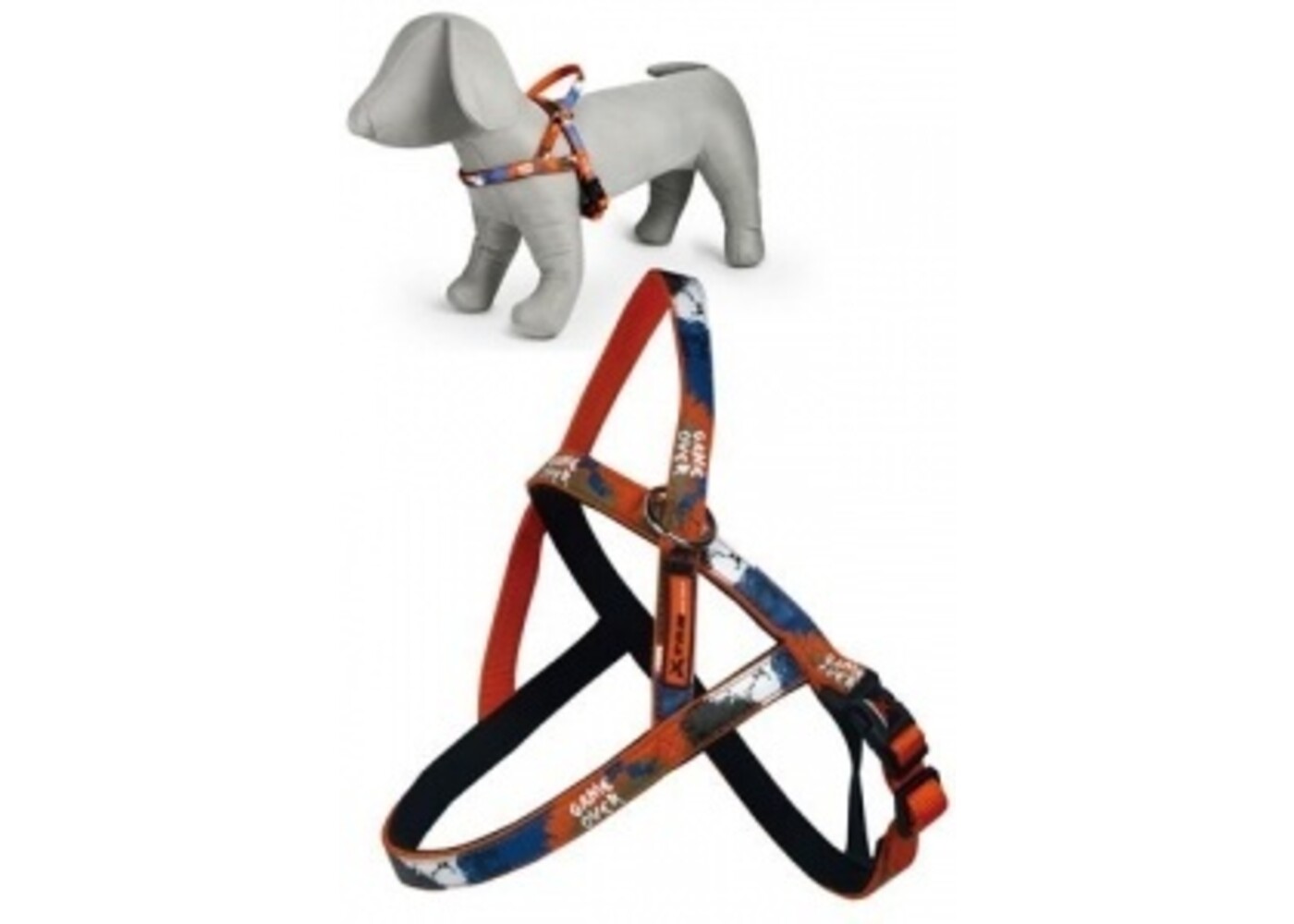Papillon Pet Products Imbracatura pettorale in nylon X-TRM Rock-N-Roll colore arancione