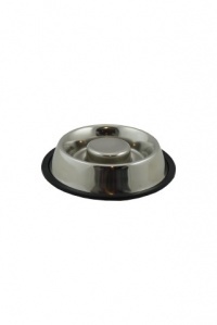 Papillon Pet Products Ciotola in acciaio inox ad alimentazione lenta con bordo in gomma