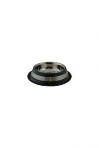 Papillon Pet Products Ciotola per alimenti in acciaio inox con labbro in gomma e 2 strisce grigie