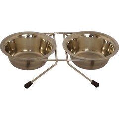 Papillon Pet Products Supporto in acciaio inox con 2 ciotole per alimenti