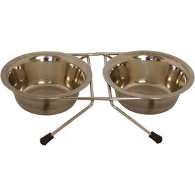 Papillon Pet Products Supporto in acciaio inox con 2 ciotole per alimenti