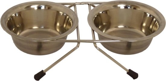 Papillon Pet Products Supporto in acciaio inox con 2 ciotole per alimenti