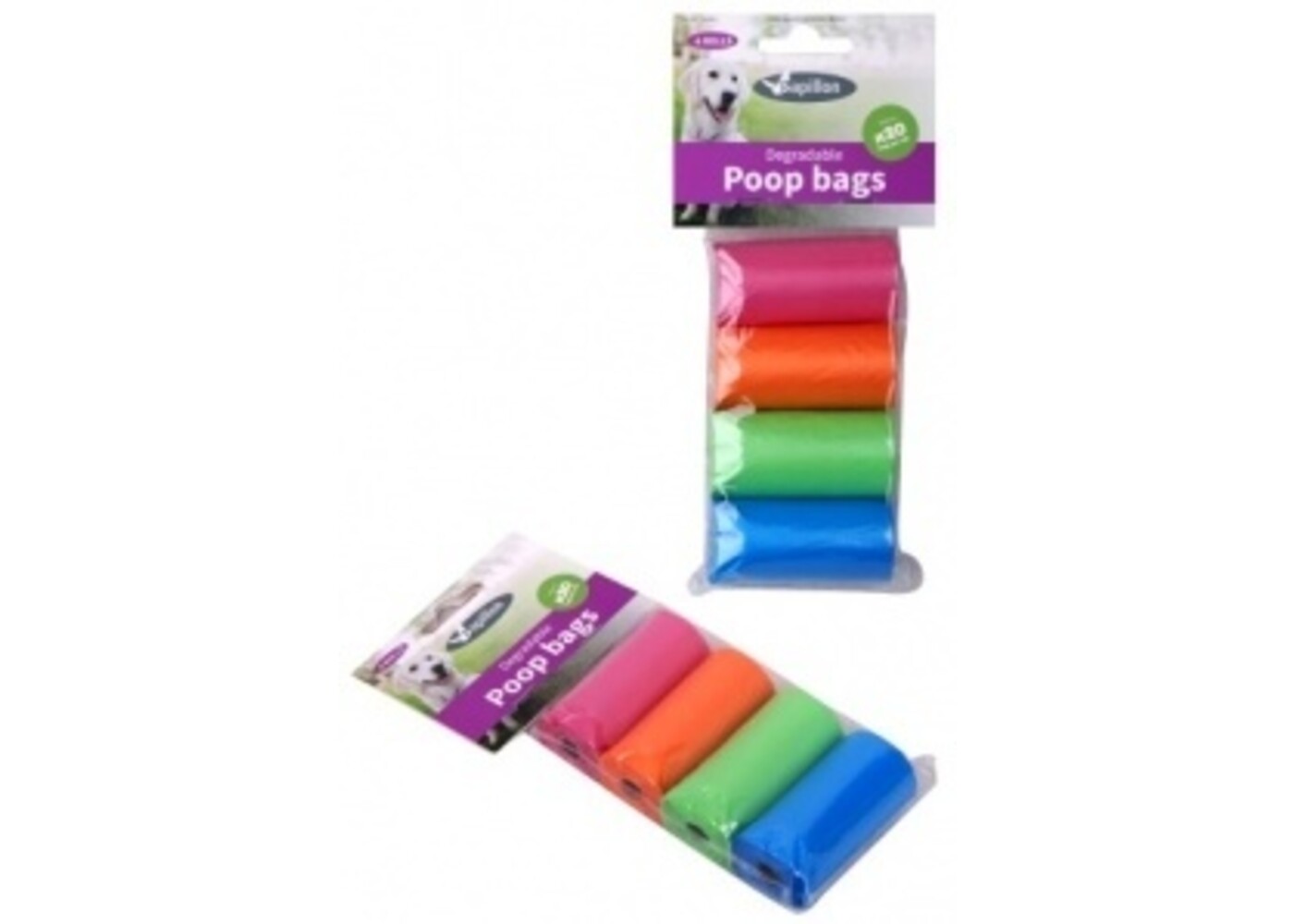 Papillon Pet Products Sacchetti per cacca degradabili 4 rotoli
