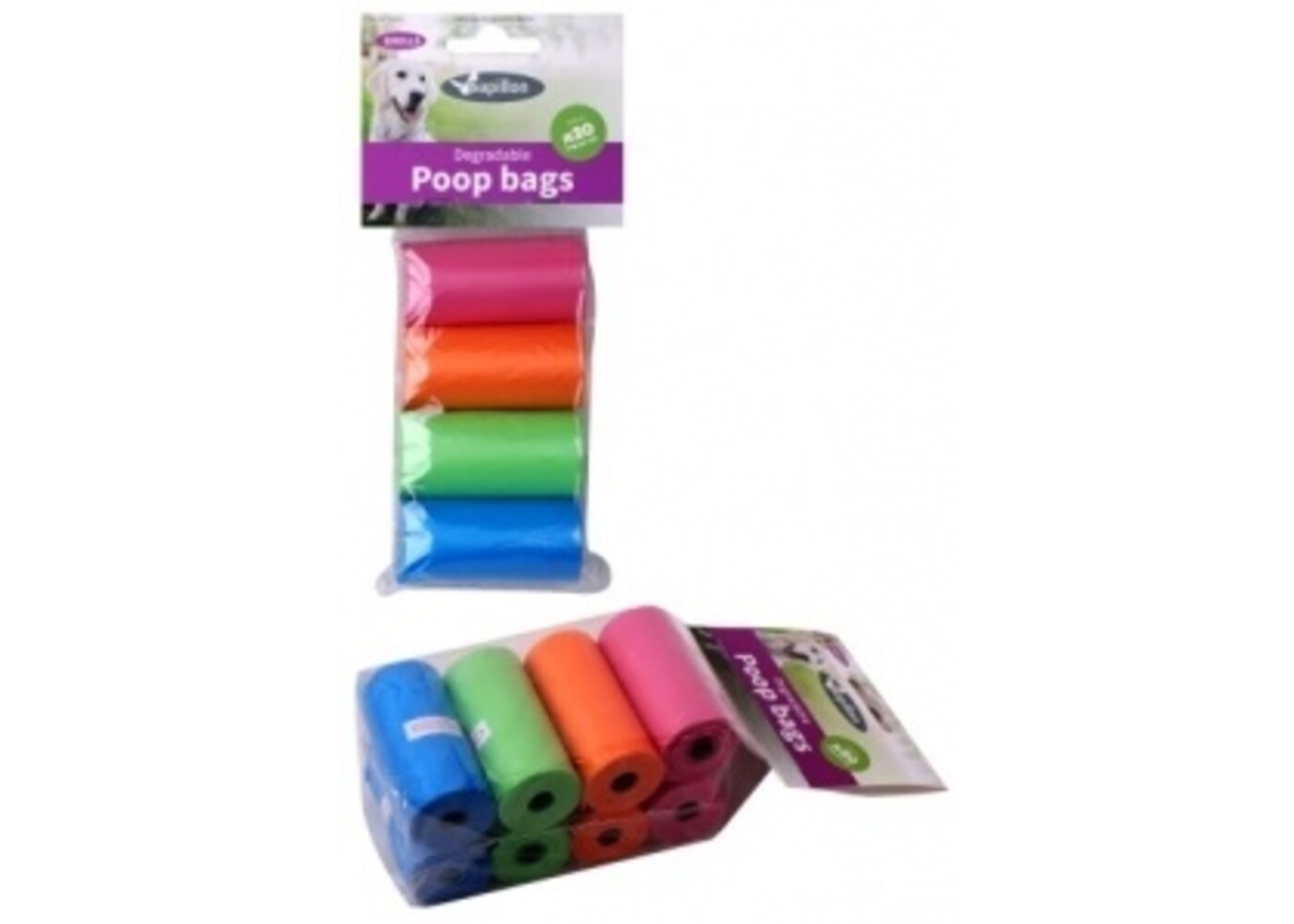 Papillon Pet Products Sacchetti per cacca degradabili 4 rotoli