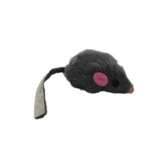 Papillon Pet Products Topo in pelliccia con sonaglio colore grigio