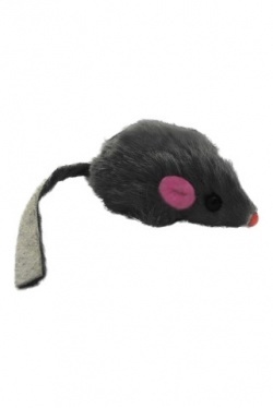 Papillon Pet Products Topo in pelliccia con sonaglio colore grigio