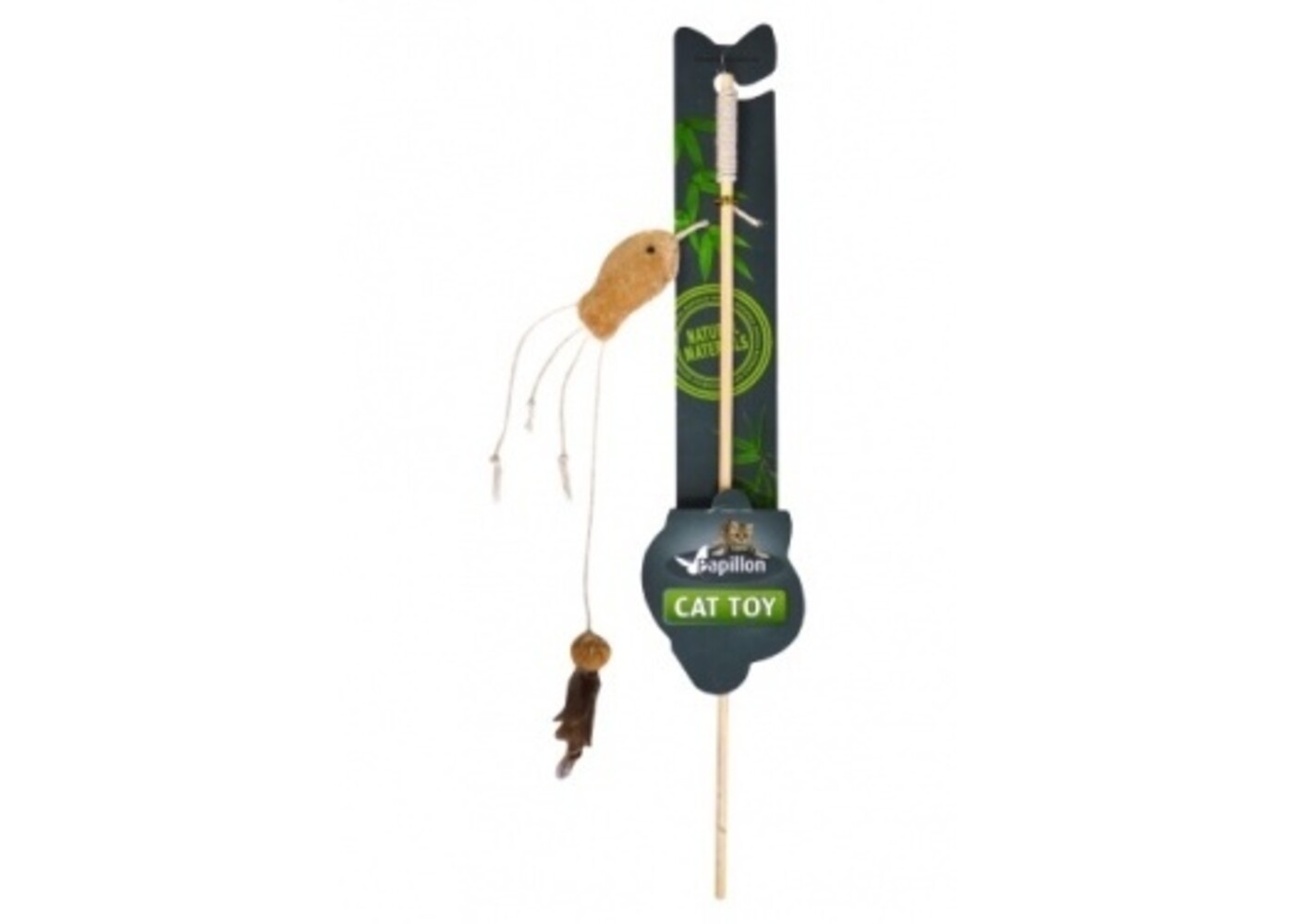 Papillon Pet Products Canna da pesca con pesce su cartoncino