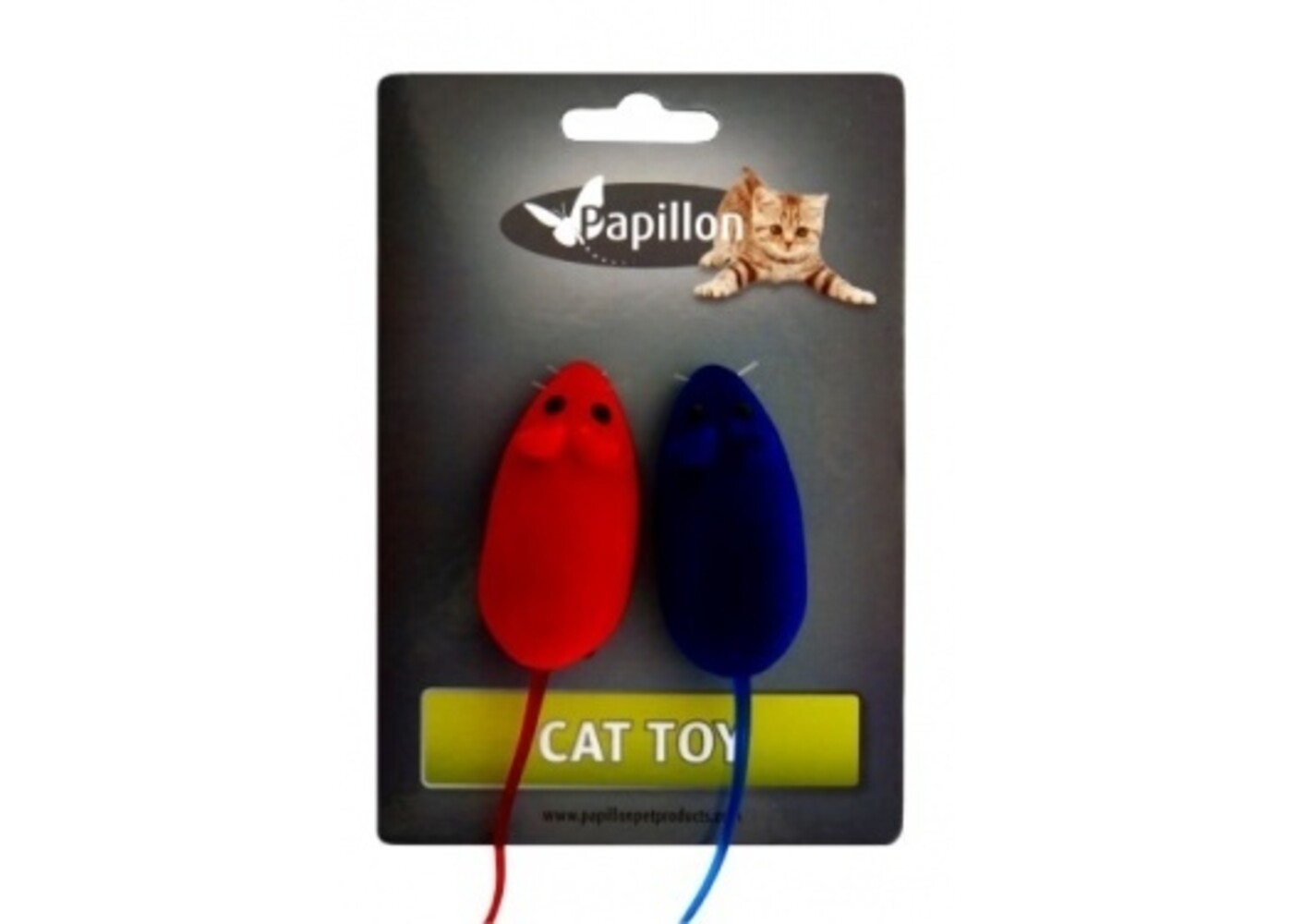 Papillon Pet Products Canna da pesca con mouse su cartoncino