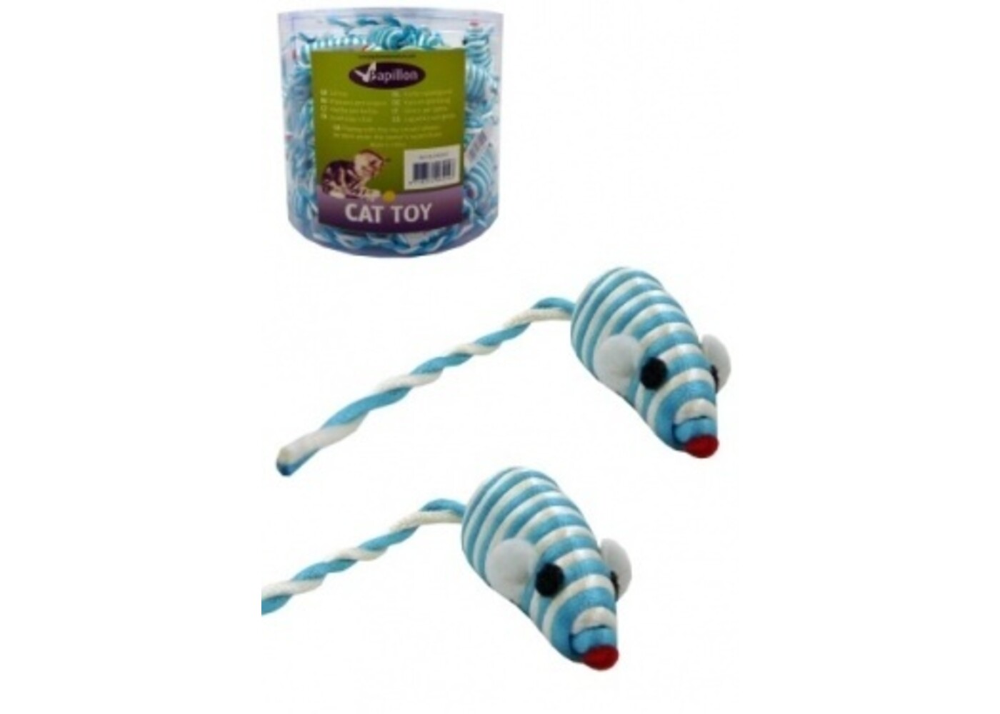 Papillon Pet Products Mouse 5 cm blu/bianco con tasso