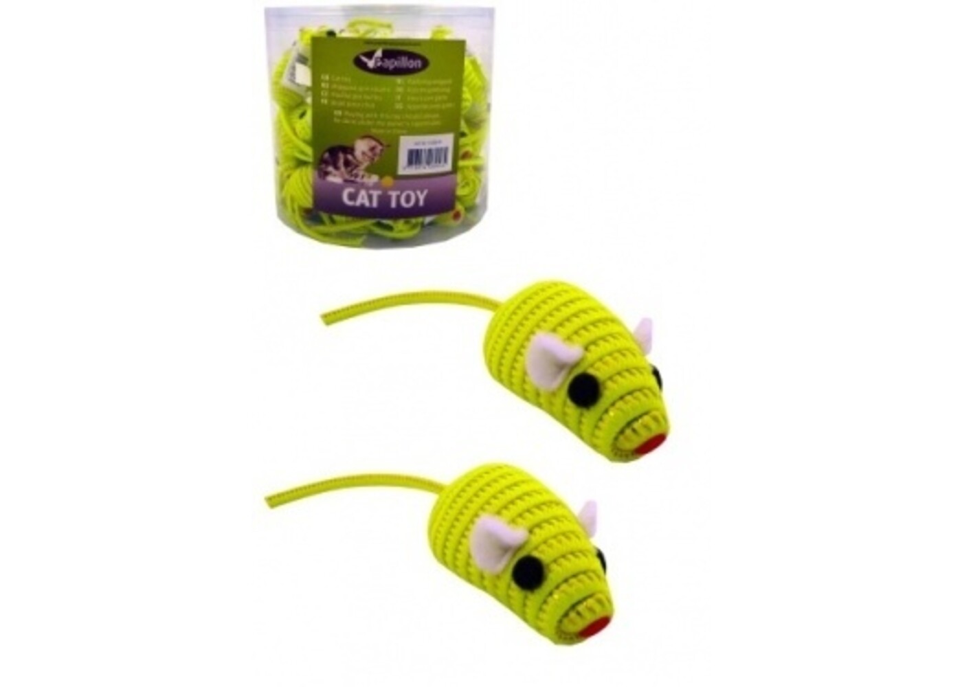 Papillon Pet Products Topo 5 cm giallo fluorescente con cricchetto