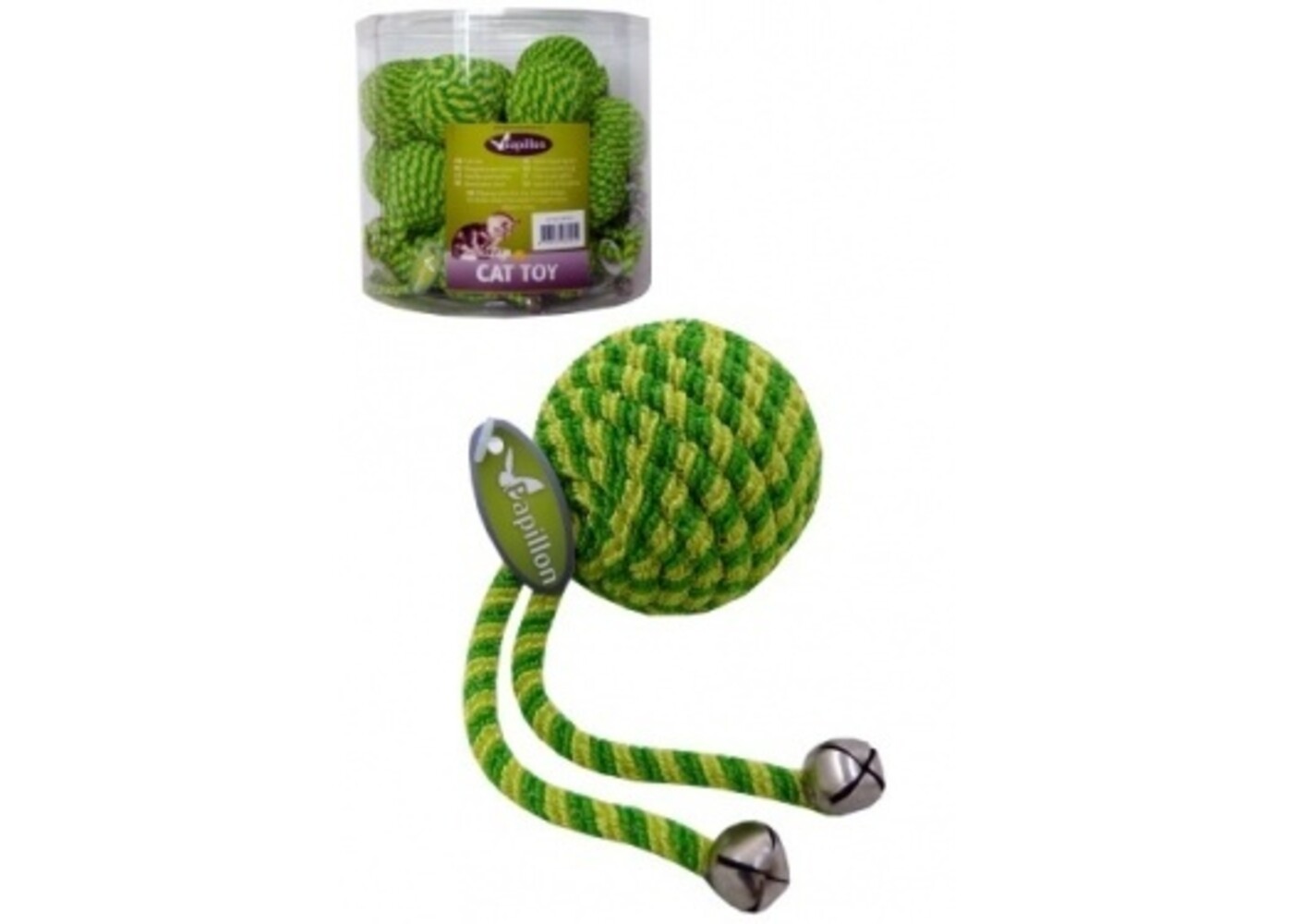 Papillon Pet Products Palla con campanelle verde 5 cm