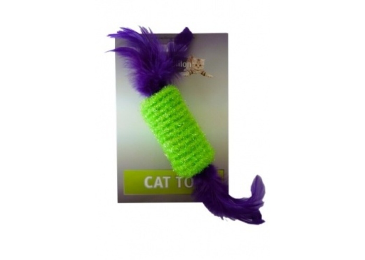 Papillon Pet Products Rullo con sonaglio e piume 10 cm su cartoncino
